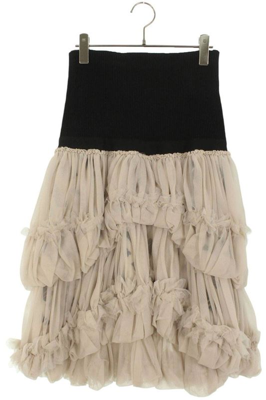 Louis Vuitton 21AW Rw212b GV5 Flju78 Tube Top Logo Layered Tulle Skirt Dress