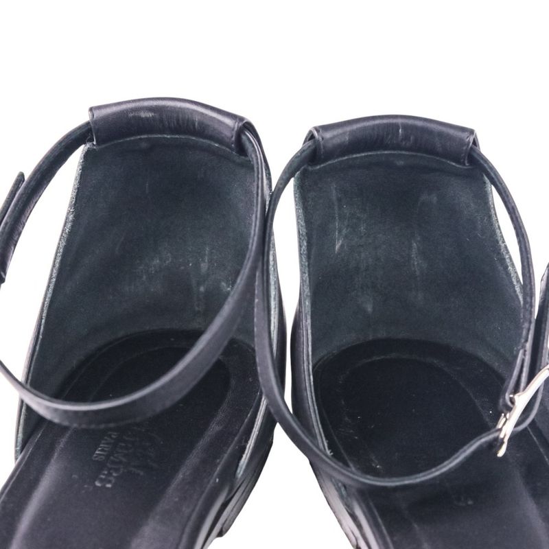 Hermes Desiree Corrie de Chien Ankle Strap Flat Sandals Size 38 About 24.5cm
