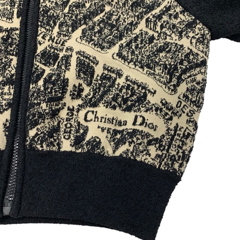 Christian Dior Outerwear Wool Black Beige Plan De Paris Bomber Jacket Logo