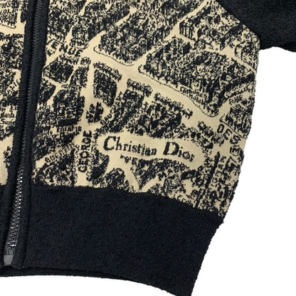 Christian Dior Outerwear Wool Black Beige Plan De Paris Bomber Jacket Logo