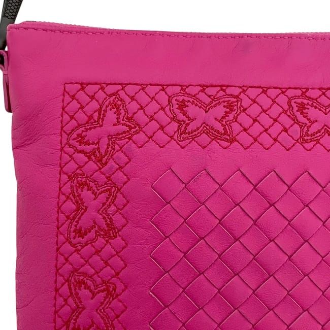 Bottega Veneta Clutch Bag Pink Intrecciato Butterfly Excellent Condition