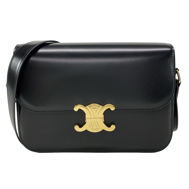 Celine Triomphe Medium Shoulder Bag 187363bf438no Black