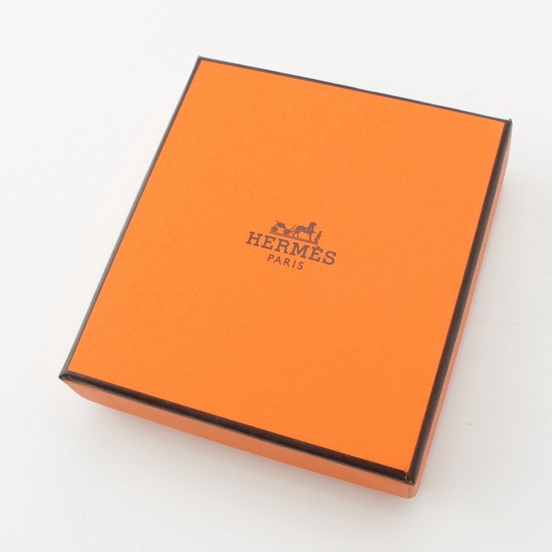 Hermes Eau Kelly PM Metal And Leather Necklace Pendant Engraved With D Silver