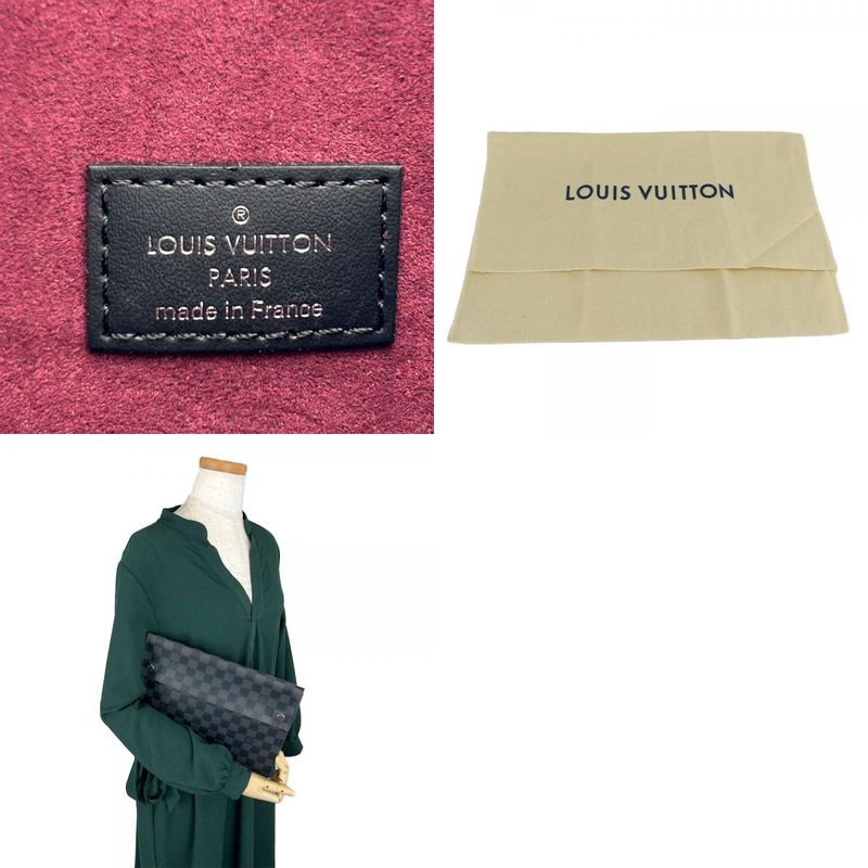 Louis Vuitton Second Bag Alpha Triple Pouch N60255 Damier Graphite Gray Black