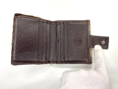 Gucci GG Canvas Leather Compact Wallet Double Fold Wallet Double Hook 112716