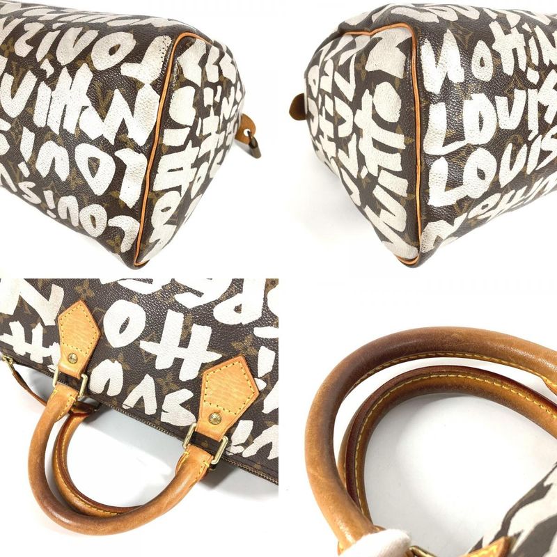 Louis Vuitton Handbag Speedy 30 M92195 Monogram Graffiti Canvas Brown