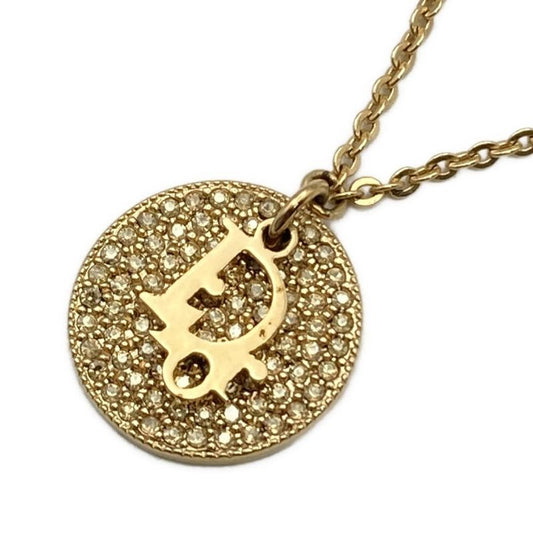 Dior/christian Dior Necklace - Gold And Clear Dior Motif