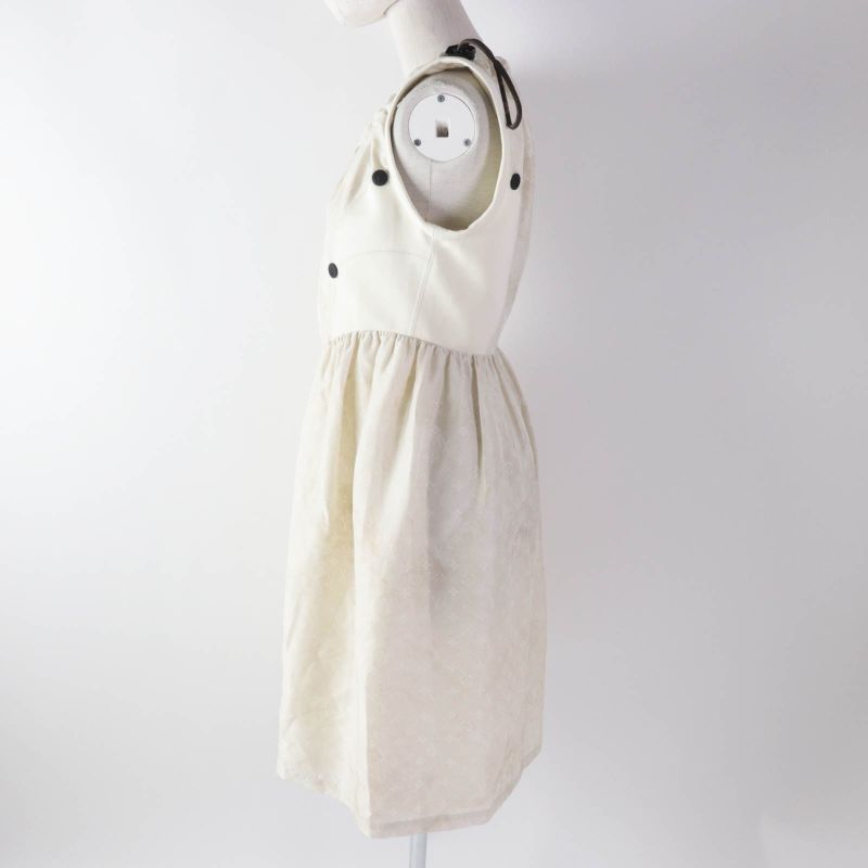 Louis Vuitton 2024 1afci6 Drawstring Scuba Dress Silk Nylon Monogram Pattern