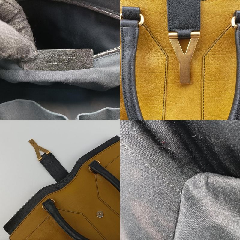 Yves Saint Laurentyves Saint Laurentcabas Su Chic Black And Yellow Leather