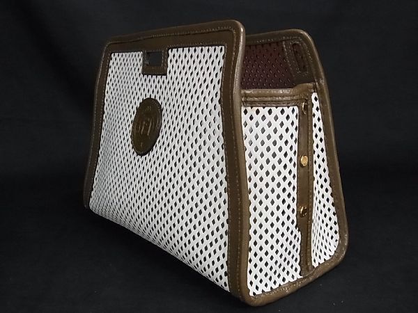 Fendi Peekaboo Defender Leather Bag Cabas White And Brown Al3023