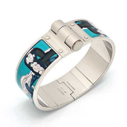Hermes Enameled Bracelet Charnière GM Bangle Wrist Circumference Approx 18cm