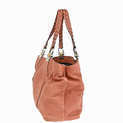 Gucci Bamboo Tote Shoulder Bag Leather Coral Pink 64ka752