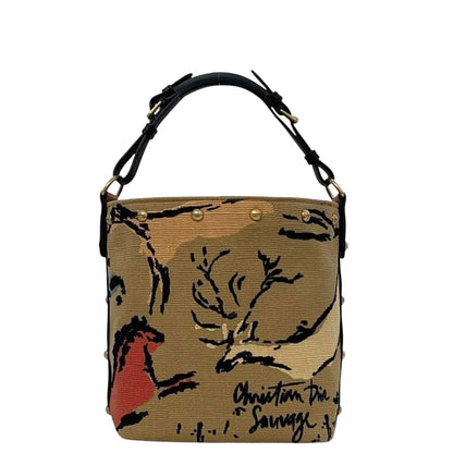 Christian Dior Bucket Bag Medium Beige Brown