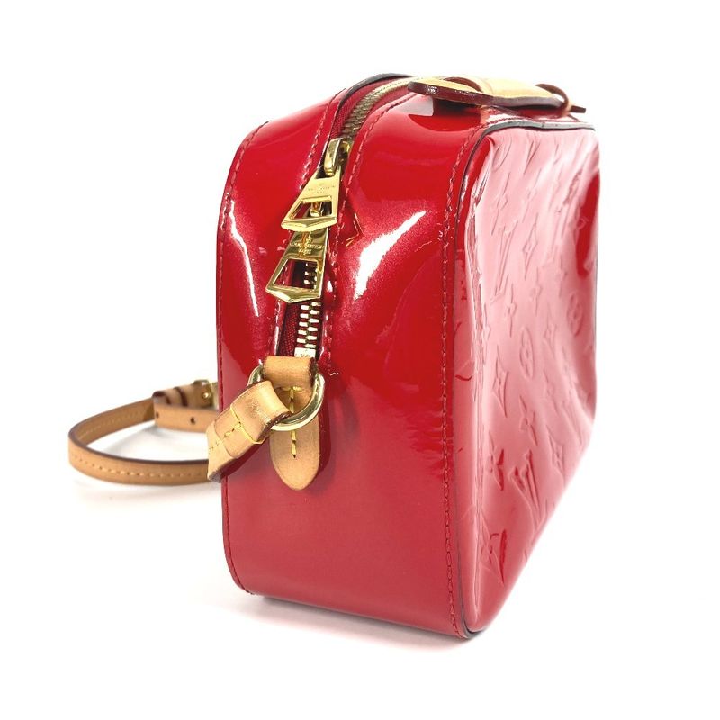 Louis Vuitton Shoulder Bag Santa Monica M90368 Monogram Vernis Canvas Threes Red