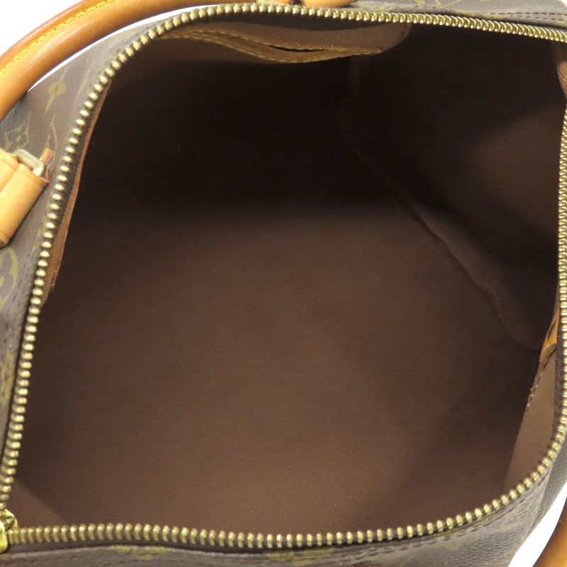 Louis Vuitton Handbag Speedy 30 Monogram Canvas Monogram Gold Hardware Brown