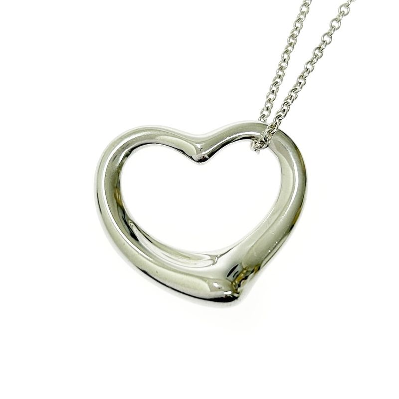 Tiffany & Co Silver Elsa Peretti Open Heart Necklace 10.0g 925 Engraved 397348