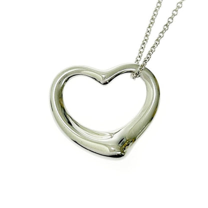 Tiffany & Co Silver Elsa Peretti Open Heart Necklace 10.0g 925 Engraved 397348