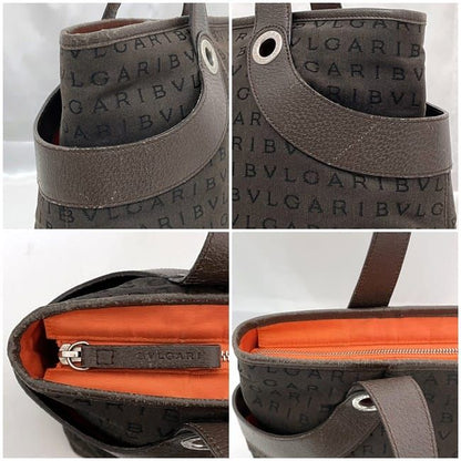 Bulgari Tote Bag Lolita Brown Logomania Light Canvas