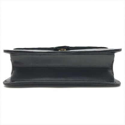 Chanel CC Logo Quilted Lambskin Push Lock Chain Shoulder Bag Black