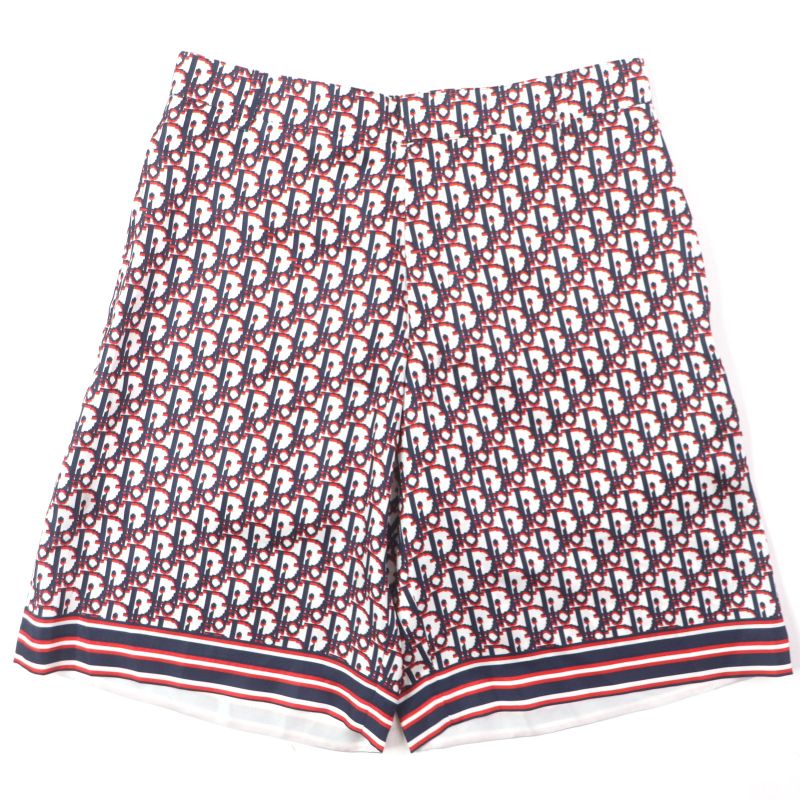  DIOR Homme 20SS 013c121a4751 Silk Obscure Pixel Bermuda Shorts White Navy Red
