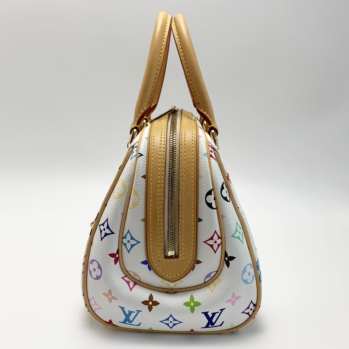 Louis Vuitton Priscilla Monogram M40096 Multicolor White Handbag with Bag