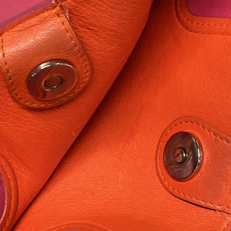 Dior/christian Dior Addict Tote Bag Pink And Orange Leather