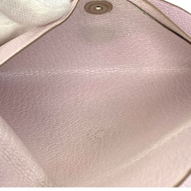 Hermes Calvi Duo Mauve Père Chevre Coin Case Card Case Business Card Holder