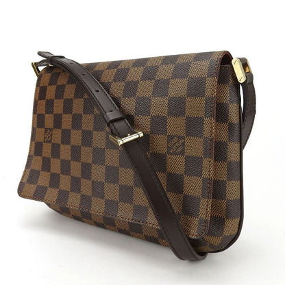 Louis Vuitton Shoulder Bag Musette Tango N51255 Damier Canvas Ebène Brown Gold