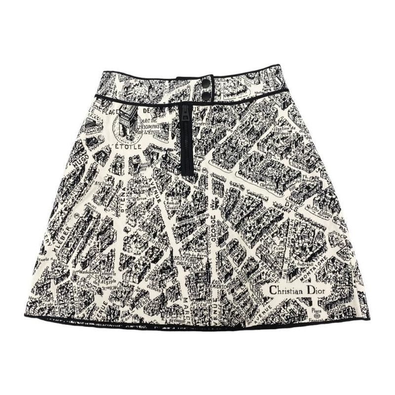 Christian Dior Mini Skirt Tight Skirt 324j11am505 White Black