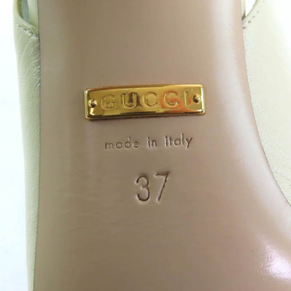 Gucci 572232 Half Moon GG Back Strap Square Toe Leather Pumps Ivory 37 Storage
