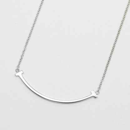Tiffany & Co T-smile Small 18kwhite Gold Ladies 3g Necklace
