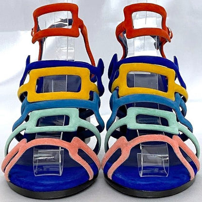 Hermes Sandals Ec21356 Navy Multicolor 141157 z