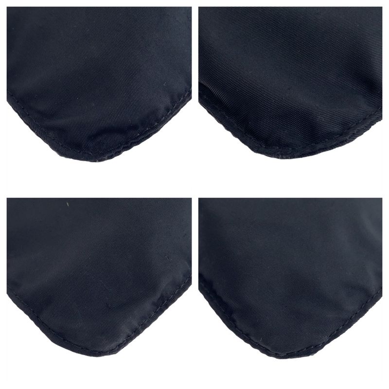 Prada Tessuto Triangle Logo Plate Black Silver Hardware Nylon Crossbody