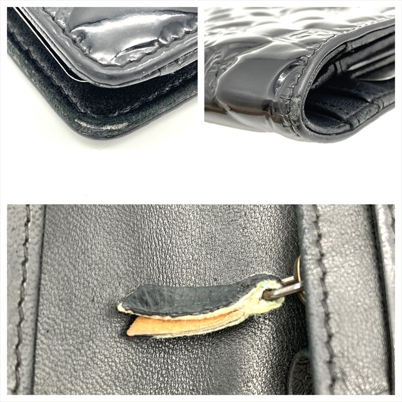 Chanel No5 Icon Long Wallet Patent Leather Black Coco Mark Ladies