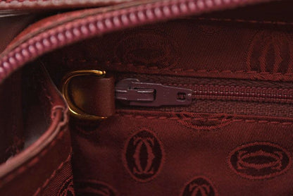 Cartier Clutch Bag Must Line Cartier Vintage Men's Bag Leather Bordeaux