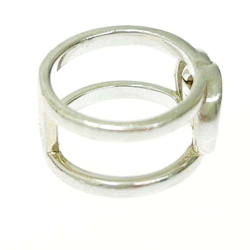 Gucci Silver Interlocking G Wide Open Band Ring 4.4g 925 Engraved 368328 Ring