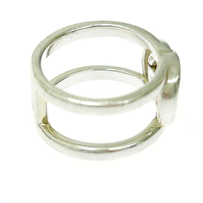 Gucci Silver Interlocking G Wide Open Band Ring 4.4g 925 Engraved 368328 Ring