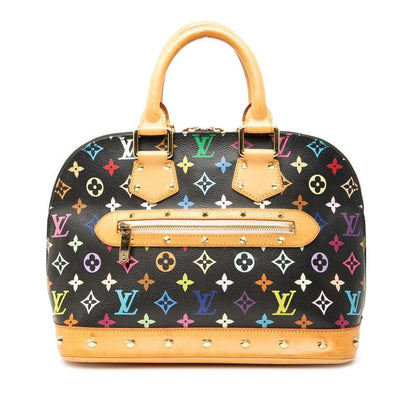Louis Vuitton Monogram Multicolor Alma M92646 Noir Black PVC Leather Women