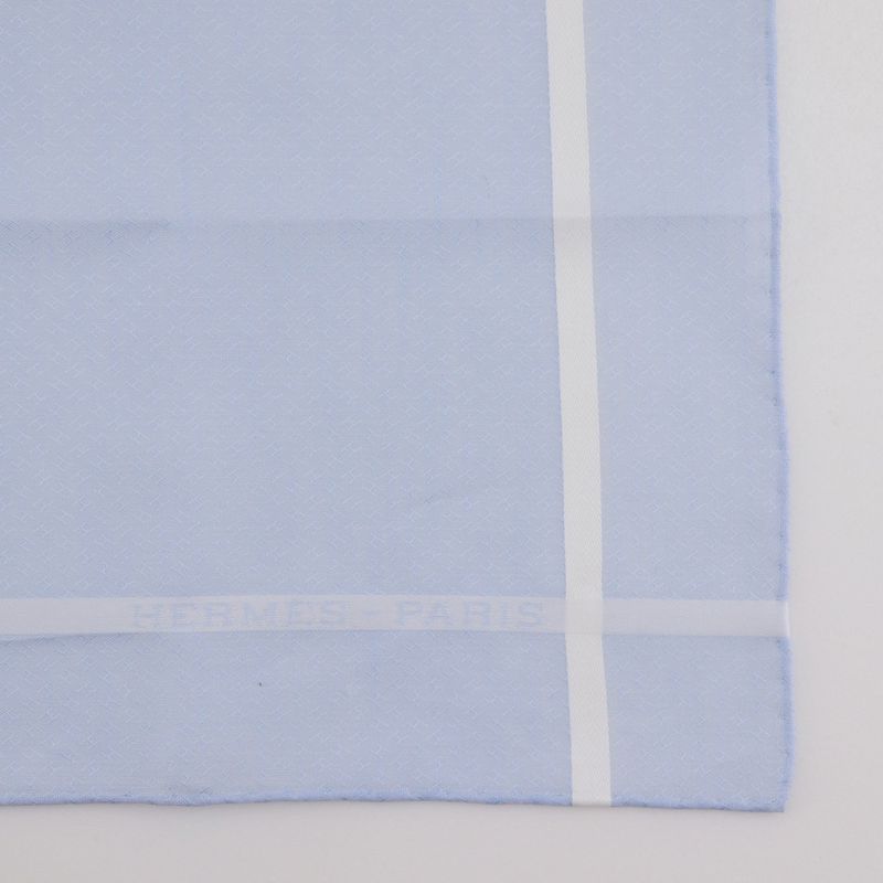 Hermes Jacquard H Handkerchief Set Of 2 Cotton Gray/light Blue Men's Handkerchie