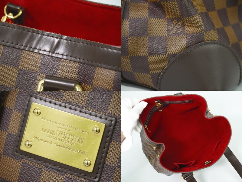 Authentic Louis Vuitton LV Hampstead PM Damier Ebène Tote Handbag Brown N51205