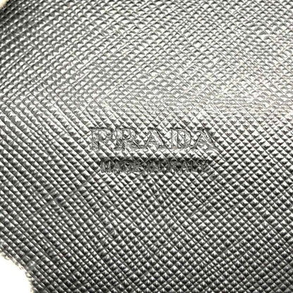 Prada 2ml051 RFID Saffiano Triangle Document Holder Long Wallet Black Ladies