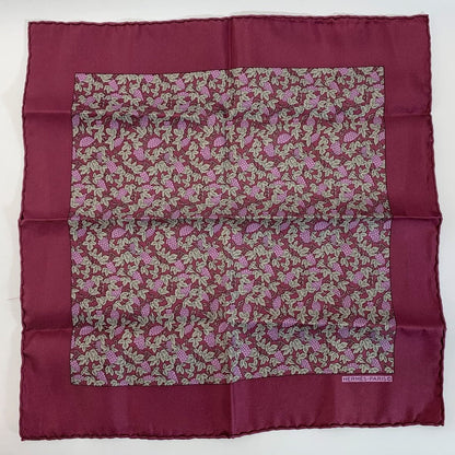 Hermes Grape Pattern 100% Silk Purple Handkerchief Ladies