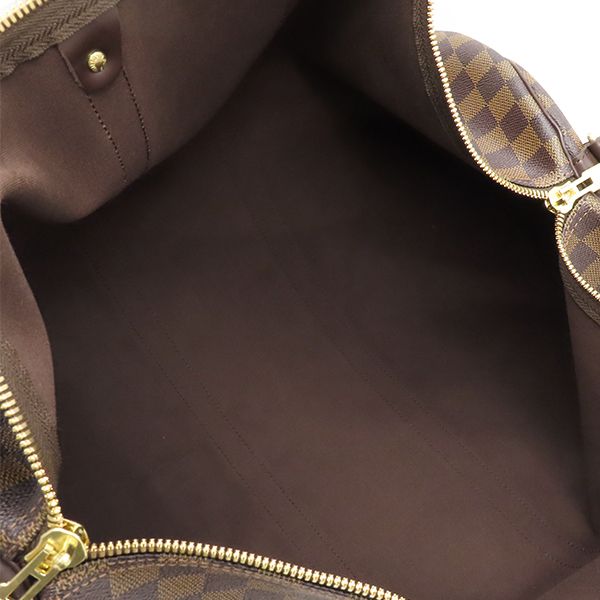 Louis Vuitton Boston Bag Keepall Bandouliere 55 Damier Canvas Damier Ebene Gold