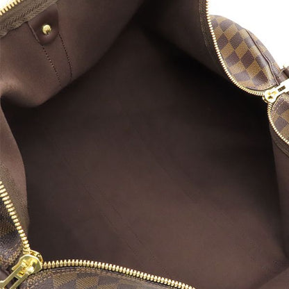 Louis Vuitton Boston Bag Keepall Bandouliere 55 Damier Canvas Damier Ebene Gold