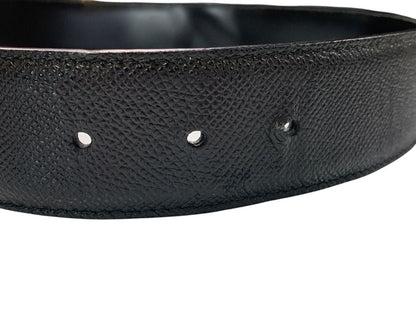 1465 Bulgari Logomania 110/44 Black Silver Hardware Lq-g18-38195 Men's Belt