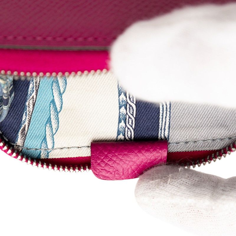 Hermes Azap Compact Silk Quin Purple Silver Hardware Vaux Epson Ladies Hermes