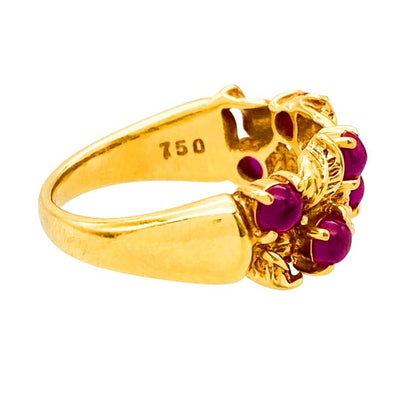 Dior Leaf Motif Ring Ruby Approx 85 18K Yellow Gold 44g Yellow Gold Ladies