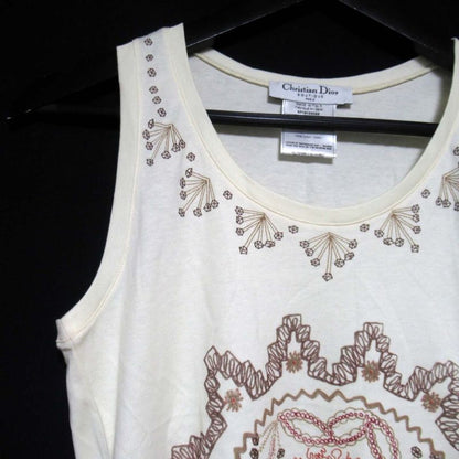 Christian Dior Galliano Period Logo Print Tank Top Sleeveless Cut and Sewn I44