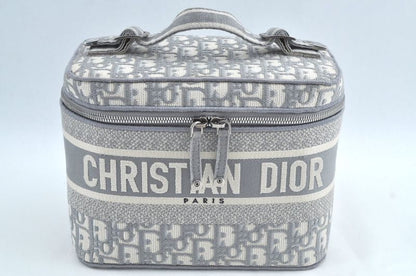 Christian DIOR Trotter Cosmetic Bag Pouch Canvas Gray 2183n