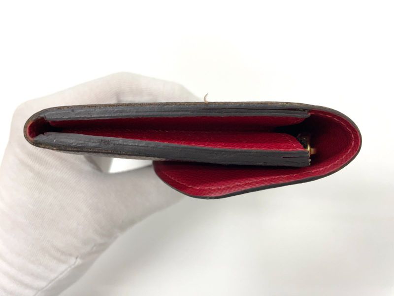 Louis Vuitton Damier Portefeuille Emilie Zipper Long Wallet N63544 Ebène Brown